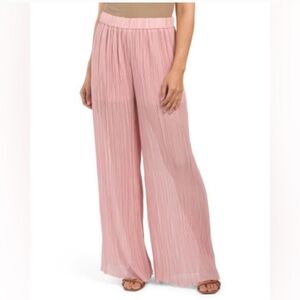 Zara pink Pleated Wide Leg Palazzo Trousers Pants